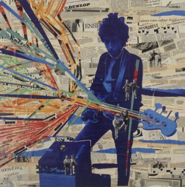 Collages intitulée "Bob Dylan" par Olivier Rasquin, Œuvre d'art originale, Découpages