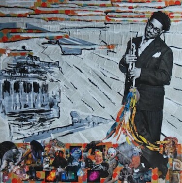 Collages intitulée "Dizzy Gillespie" par Olivier Rasquin, Œuvre d'art originale, Découpages