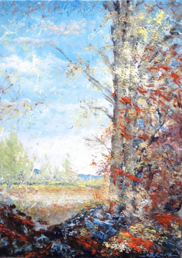 Painting titled ""Souvenir d'été"" by Olivier Rilliet, Original Artwork, Oil