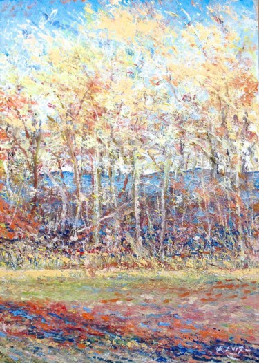 Peinture intitulée ""Forêt" (ou "la for…" par Olivier Rilliet, Œuvre d'art originale