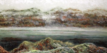 Peinture intitulée "Paysage de brume" par Olivier Rilliet, Œuvre d'art originale, Huile