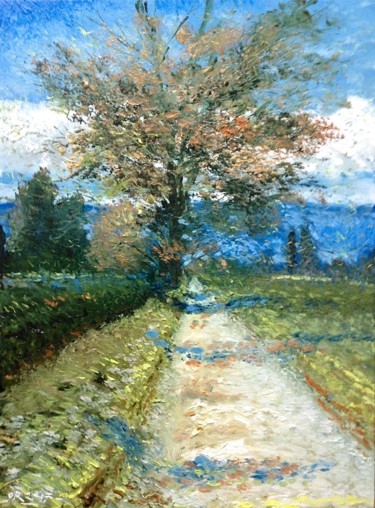 Painting titled "Arrière-saison" by Olivier Rilliet, Original Artwork, Oil