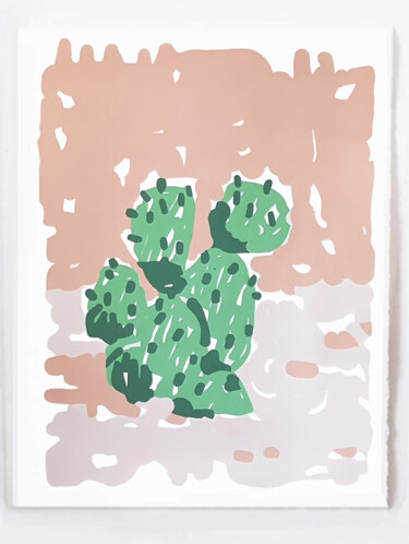 Printmaking titled "Cactus" by Olivier Rocheau, Original Artwork, Engraving