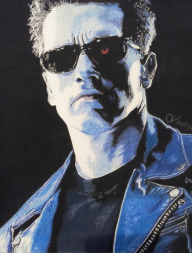 Drawing titled "Terminator" by Olivier Valèry, Original Artwork, Pastel
