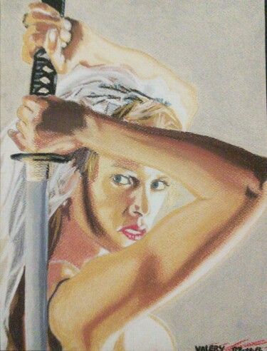 Drawing titled "Kill Bill 2" by Olivier Valèry, Original Artwork, Pastel