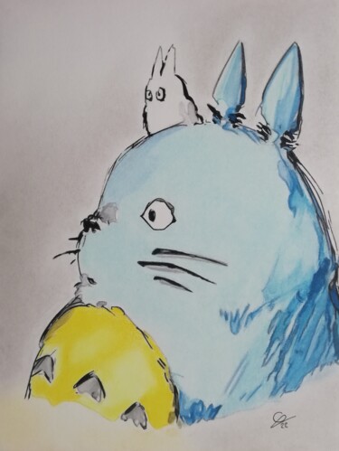 「Totoro」というタイトルの描画 Olivier Valèryによって, オリジナルのアートワーク, 鉛筆