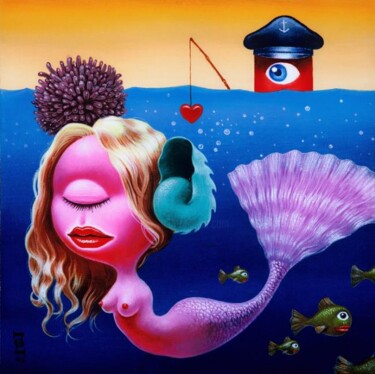 Peinture intitulée "La petite sirène" par Olivier Zappelli (oz), Œuvre d'art originale
