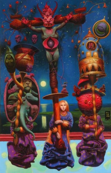 Peinture intitulée "La crucifixion de l…" par Olivier Zappelli (oz), Œuvre d'art originale