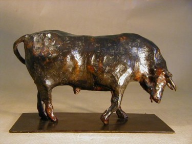 Scultura intitolato "taureau" da Olivier Chalmin, Opera d'arte originale, Metalli