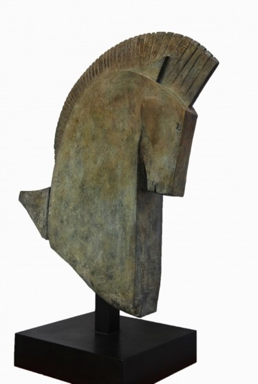 Sculpture intitulée "Tête de cheval. Bro…" par Olivier Chalmin, Œuvre d'art originale