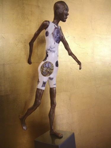 Sculpture intitulée ""OsCar,rattrape le…" par Olivier Chalmin, Œuvre d'art originale, Métaux