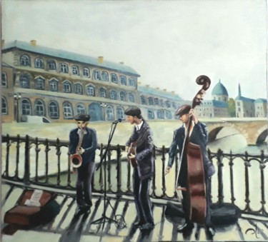 Painting titled "Jazz in Paris" by Olivier Baldocchi, Original Artwork, Oil