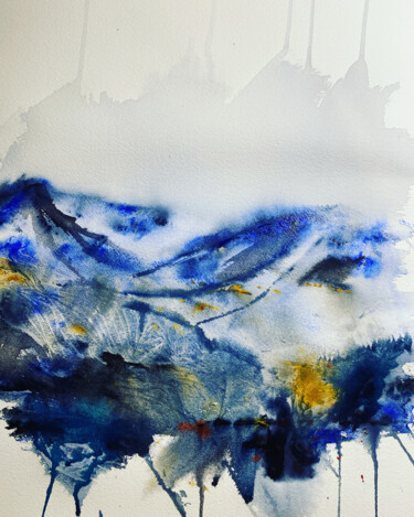 Peinture intitulée "Alpes" par Olivier Bonnifait, Œuvre d'art originale, Aquarelle