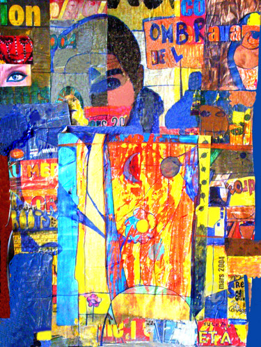 Peinture intitulée "Collage, peinture s…" par Olivier Dayot, Œuvre d'art originale, Acrylique