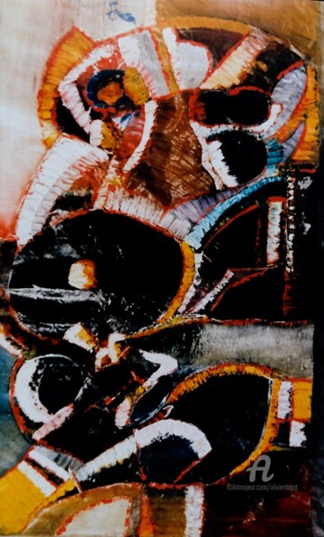Pintura intitulada "Abstraction 5" por Olivier Dayot, Obras de arte originais, Acrílico