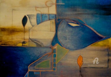 Pintura intitulada "Huile sur toile 9" por Olivier Dayot, Obras de arte originais, Óleo