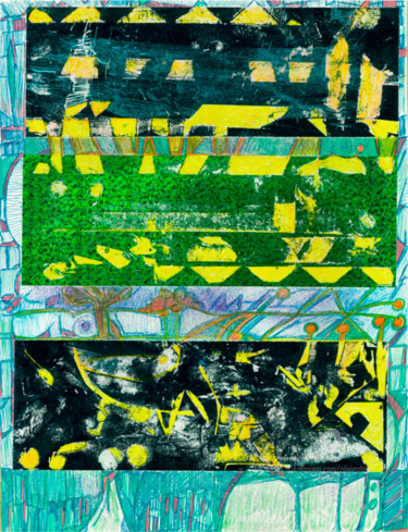 Collages intitulée "Tombée du Jour" par Olivier Dayot, Œuvre d'art originale, Papier