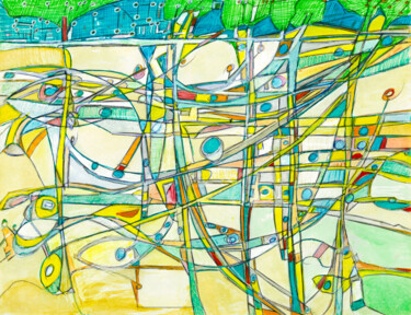 Desenho intitulada "Assis sur la Plage 2" por Olivier Dayot, Obras de arte originais, Canetac de aerossol