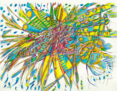 Desenho intitulada "Assis sur la plage 4" por Olivier Dayot, Obras de arte originais, Canetac de aerossol