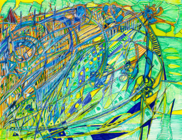 Desenho intitulada "Assis sur la Plage 5" por Olivier Dayot, Obras de arte originais, Canetac de aerossol