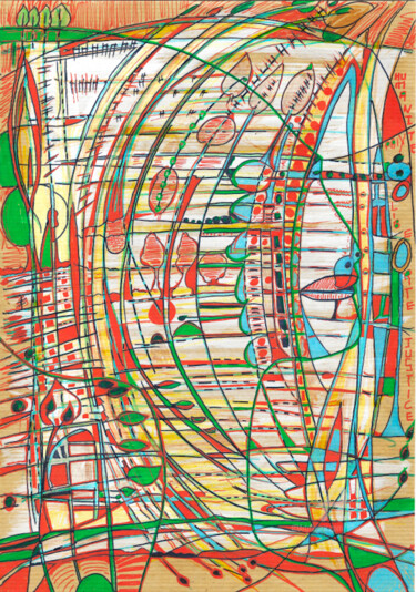 Desenho intitulada "Justice" por Olivier Dayot, Obras de arte originais, Lápis