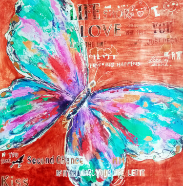 Pintura titulada "Papillon" por Olivier Dayot, Obra de arte original, Acrílico