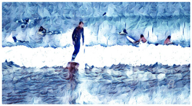 Photographie intitulée "Bord de plage 24" par Olivier Dayot, Œuvre d'art originale, Photographie manipulée