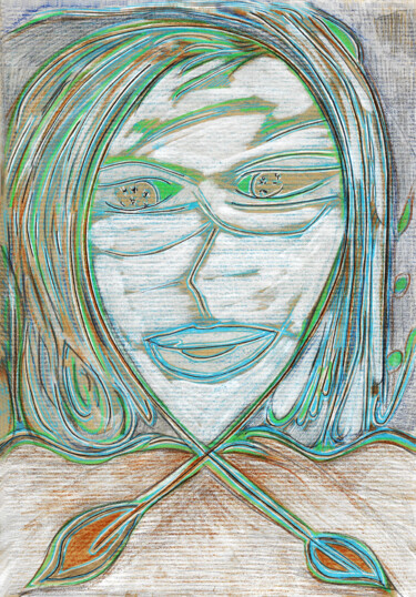 Dessin intitulée "Portrait 1" par Olivier Dayot, Œuvre d'art originale, Crayon