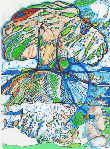 Σχέδιο με τίτλο "la pierre 24" από Olivier Dayot, Αυθεντικά έργα τέχνης, Μολύβι