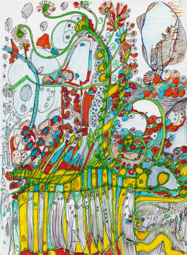 Dessin intitulée "La pierre 10" par Olivier Dayot, Œuvre d'art originale, Crayon