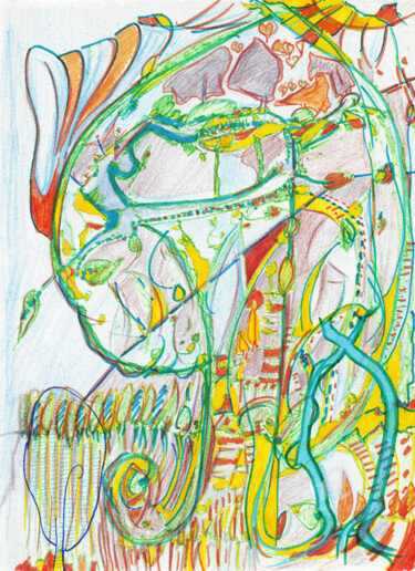 Dessin intitulée "La pierre 8" par Olivier Dayot, Œuvre d'art originale, Crayon