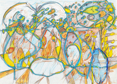 Dessin intitulée "La pierre 2" par Olivier Dayot, Œuvre d'art originale, Crayon