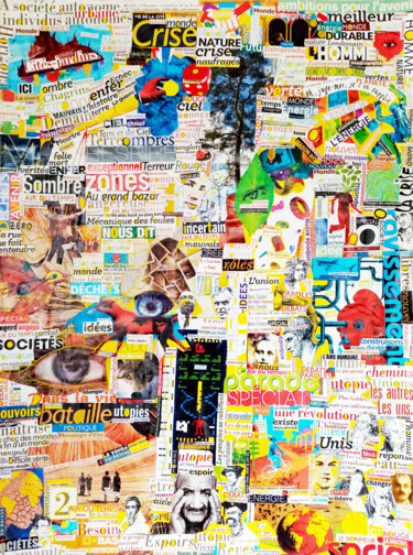 Collages intitulée "Collage 3 - Goutte…" par Olivier Dayot, Œuvre d'art originale, Collages