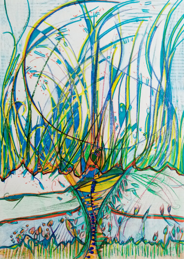 Dessin intitulée "Château d'eau 2" par Olivier Dayot, Œuvre d'art originale, Crayon