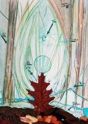 Collages intitulée "Oxygène pollué 1" par Olivier Dayot, Œuvre d'art originale, Crayon