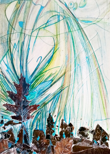 Collages intitulée "Oxygène pollué 2" par Olivier Dayot, Œuvre d'art originale, Crayon