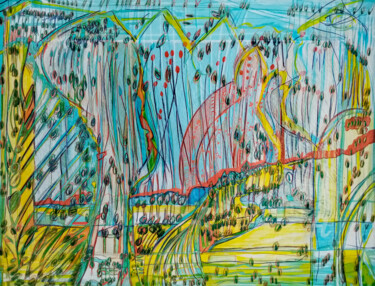 Drawing titled "Montagne 13" by Olivier Dayot, Original Artwork, Acrylic