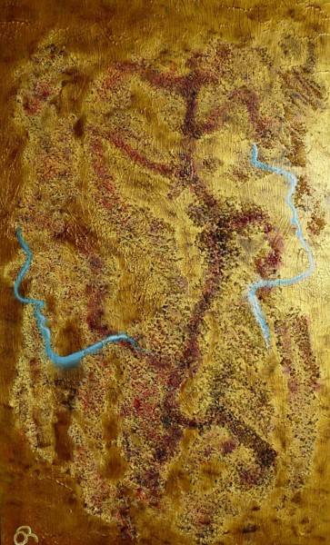 Peinture intitulée "D'or et d'écorce" par Olivier Rémond, Œuvre d'art originale, Huile