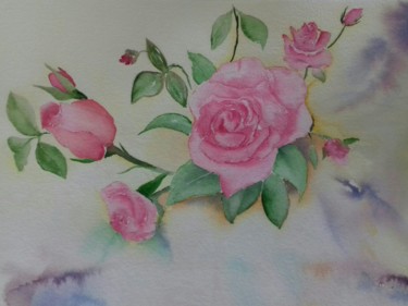 Peinture intitulée "Roses.jpg" par Olivier Follin, Œuvre d'art originale, Aquarelle