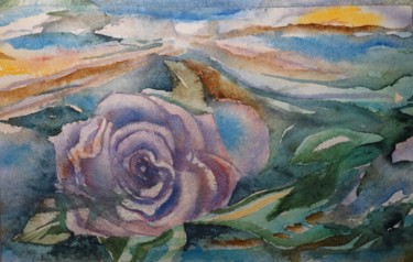 Peinture intitulée "riviere-de-rose-ok.…" par Olivier Follin, Œuvre d'art originale, Aquarelle