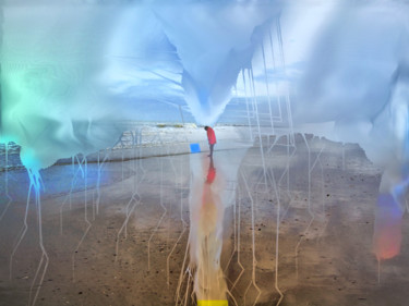 Arts numériques intitulée "The blue screen (ex…" par Olivier Gilet, Œuvre d'art originale, Peinture numérique