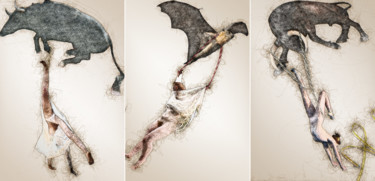 Digital Arts titled "birds fly, people f…" by Olivier Gilet, Original Artwork, Digital Painting