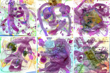 Arts numériques intitulée "Dionysos faces (ex…" par Olivier Gilet, Œuvre d'art originale, Peinture numérique