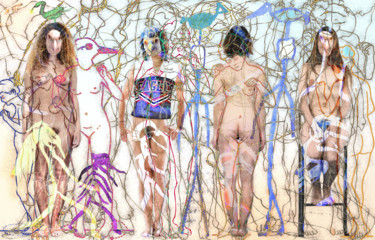 Digital Arts titled "Woman's fate" by Olivier Gilet, Original Artwork, Digital Painting