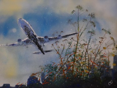 Peinture intitulée "LA BALEINE PLANANTE" par Olivier Gourion, Œuvre d'art originale, Acrylique