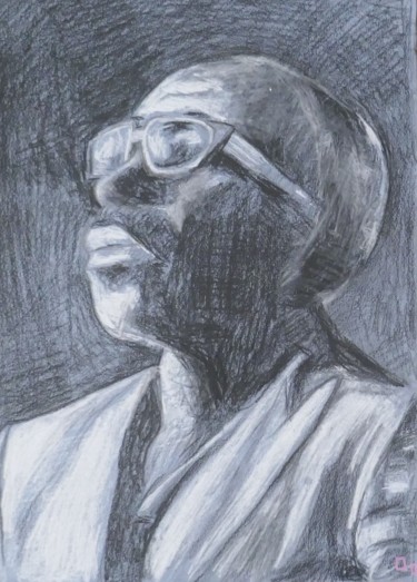 Drawing titled "LE PIANISTE" by Olivier Gourion, Original Artwork, Chalk