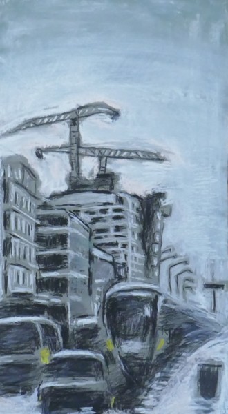 Рисунок под названием "Droit devant moi" - Olivier Gourion, Подлинное произведение искусства, Пастель