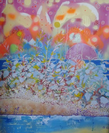 Peinture intitulée "L'ile aux merveilles" par Olivier Gourion, Œuvre d'art originale, Acrylique