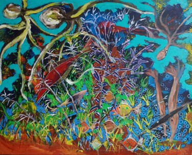 Pintura intitulada "La danse des pieuvr…" por Olivier Gourion, Obras de arte originais, Acrílico