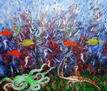 Peinture intitulée "combat" par Olivier Gourion, Œuvre d'art originale, Acrylique